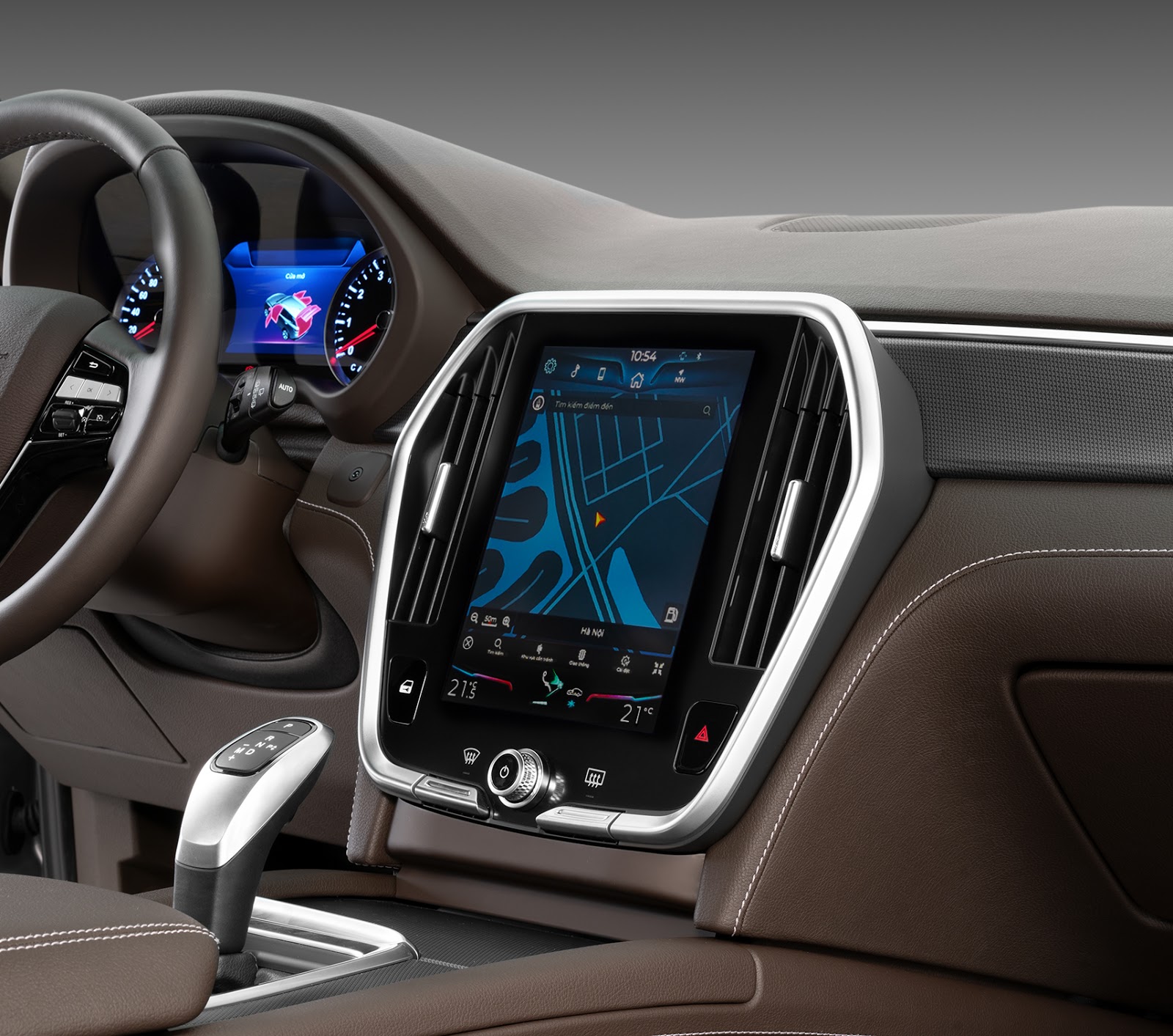 Chức năng định vị GPS tích hợp trên màn hình trung tâm của VinFast Lux SA2.0 bản Nâng cao